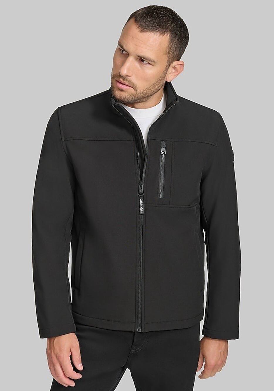 Calvin Klein Men's Infinite Stretch Soft Shell Jacket Fleece Lined Black XXL